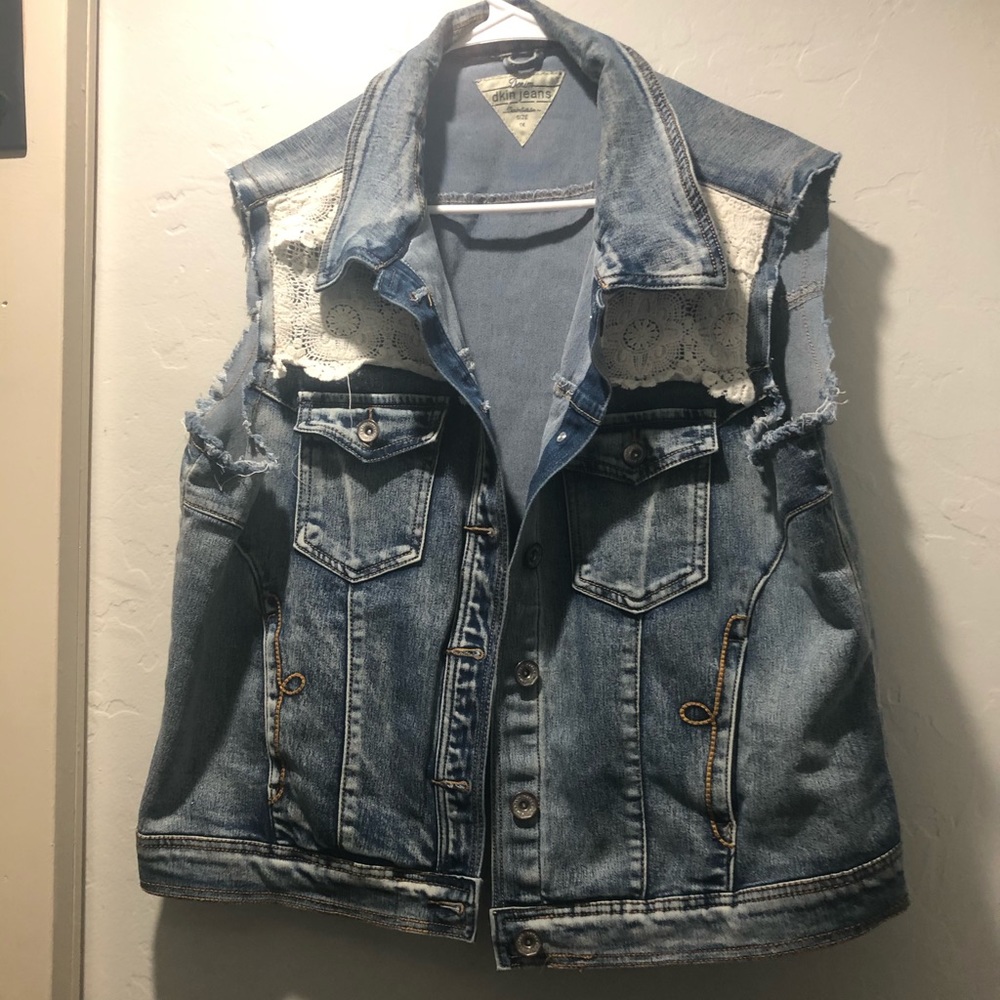 Denim jacket size 1x with lace